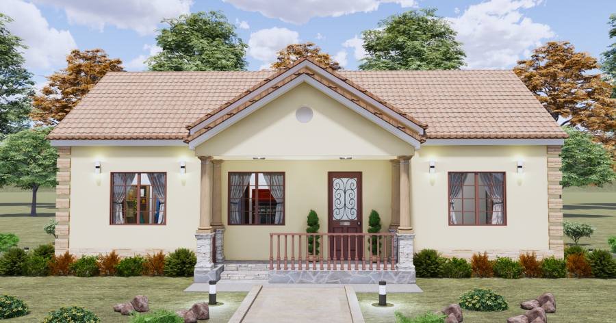 Plano de Casa 3 dormitorios 2 Baños 13×11 Metros Modelo #11