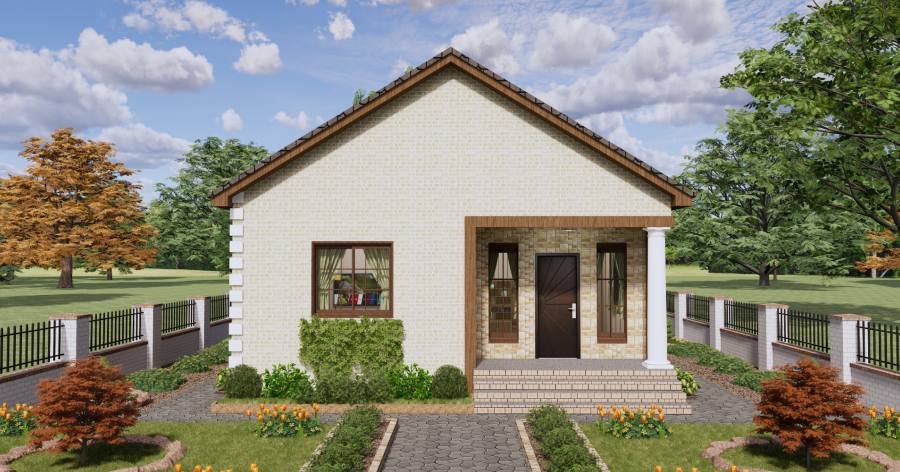 Plano de Casa 3 Dormitorios 1 Baño 8×9 Metros Modelo #15