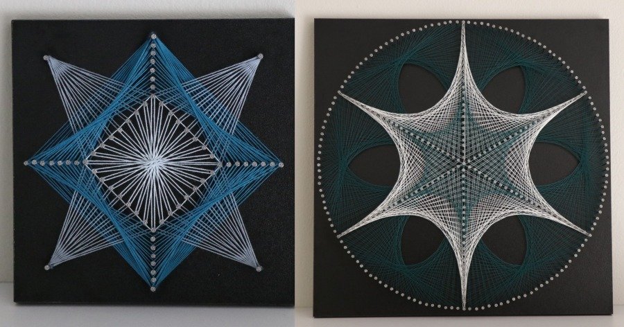 Aprende a hacer cuadros decorativos con técnica de string art